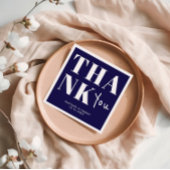 Navy Blue Bold Minimalist Dank u bruiloft Servet