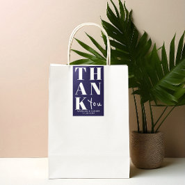 Navy Blue Bold Simpel Dank je voor je huwelijksgun Rechthoekige Sticker