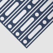 Navy Blue Bone Inlay Border Dots Decoupage Paper Tissuepapier (Detail)