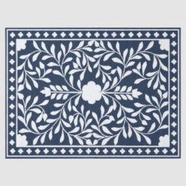 Navy Blue Bone Inlay Decoupage Paper Tissuepapier