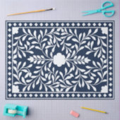 Navy Blue Bone Inlay Decoupage Paper Tissuepapier (Craft)