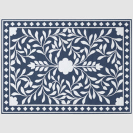 Navy Blue Bone Inlay Decoupage Paper Tissuepapier