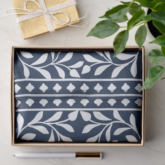 Navy Blue Bone Inlay Decoupage Paper Tissuepapier (Geschenk)