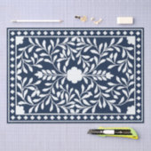 Navy Blue Bone Inlay Decoupage Paper Tissuepapier (Craft)