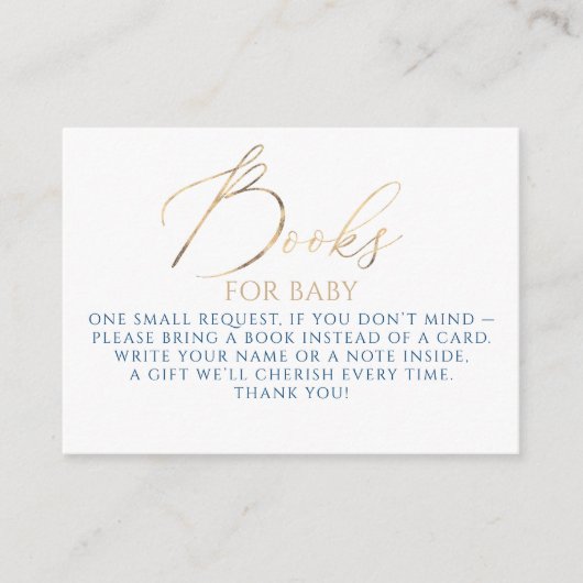 Navy Blue Books For Baby Request Informatiekaartje (Voorkant)