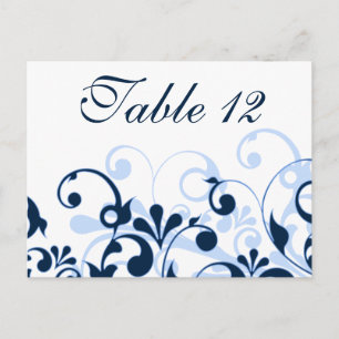 Navy Blue, Bord Blue, & Witte Trouwtafel Kaarten