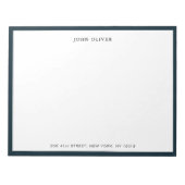 Navy blue border Business Formal Notitieblok (Voorkant)