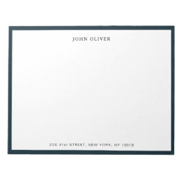 Navy blue border Business Formal Notitieblok