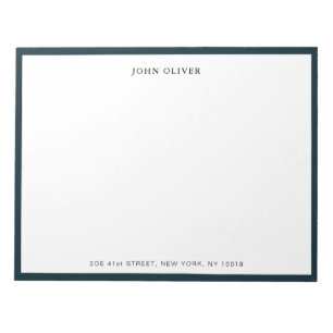 Navy blue border Business Formal Notitieblok