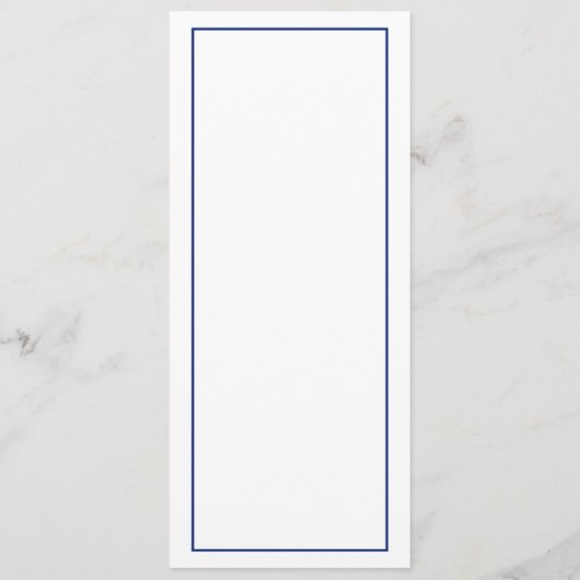 Navy Blue Border Elegante Wedding Menu Kaart (Achterkant)