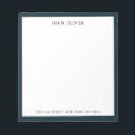 Navy blue border Formal Note pad Notitieblok<br><div class="desc">Gepersonaliseerd, Klassiek en elegant notitieblok met marineblauwe grens. U kunt de doopvont in om het even welke stijl of kleur van uw keus gemakkelijk veranderen door op "geef dit ontwerp sjabloon"vakjes op de rechterkant van het punt uit te klikken, of blauwe "pas het"knoop aan om de tekst te schikken, de...</div>