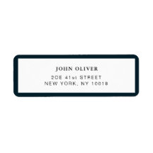 Navy blue border Formele return address Label