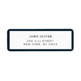 Navy blue border Formele return address Label