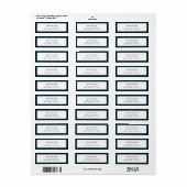 Navy blue border Formele return address Label (Full Sheet)