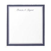 Navy Blue Border Personalised Note Pad Notitieblok (Voorkant)