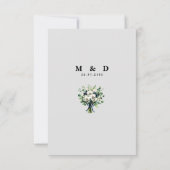 Navy Blue Botanical Floral Wedding RSVP (Achterkant)