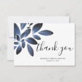 Navy Blue Botanical Vrijgezellenfeest Bedankkaart (Voorkant)