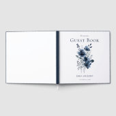 Navy Blue Botanical Wedding Gastenboek (Volledig)