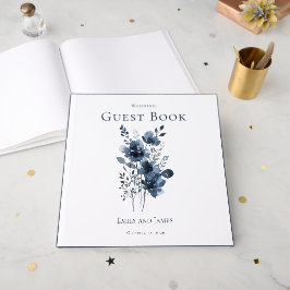 Navy Blue Botanical Wedding Gastenboek