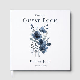 Navy Blue Botanical Wedding Gastenboek
