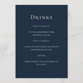 Navy Blue Botanical Wedding Menu (Achterkant)