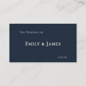 Navy Blue Botanical Wedding Plaatskaartje (Achterkant)