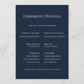 Navy Blue Botanical Wedding Programmakaart (Achterkant)