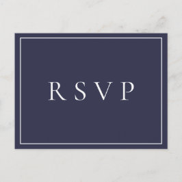 Navy Blue Botanische Bruiloft RSVP Song Aanvraag Uitnodiging Briefkaart