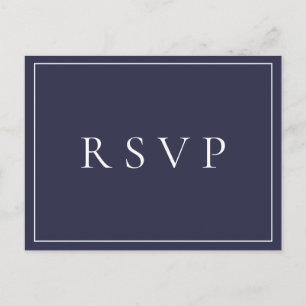 Navy Blue Botanische Bruiloft RSVP Song Aanvraag Uitnodiging Briefkaart