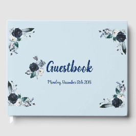 Navy Blue Bouquet Guestbook Gastenboek