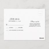 Navy Blue Bourgogne Gold Blush Country Wedding RSV Briefkaart (Achterkant)