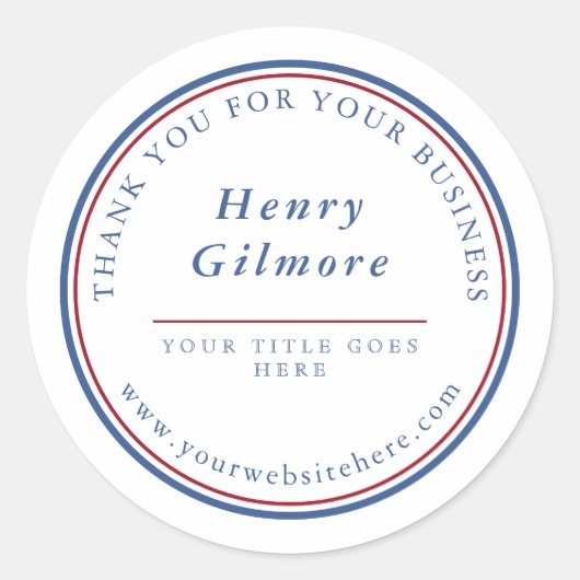 Navy Blue Bourgogne Ronde Sticker (Voorkant)