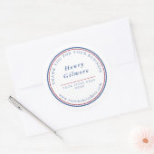 Navy Blue Bourgogne Ronde Sticker (Envelop)