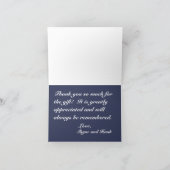 Navy Blue Bourgondië Floral bruiloft dank u Kaart (Binnen)