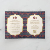 Navy Blue Bourgondië Gold Elephant Indian Wedding (Binnen)