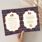 Navy Blue Bourgondië Gold Elephant Indian Wedding