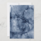 Navy Blue Bourgondië Goud Geometrisch Bloemen Brui Aankondiging (Achterkant)