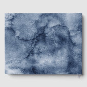 Navy Blue Bourgondië Goud Geometrisch Bloemen Brui Gastenboek (Achterkant)