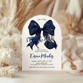 Navy Blue Bow met Gouden Glitter Afstudeerder Arch Kaart