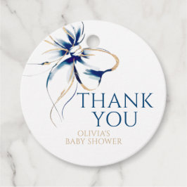 Navy Blue Bow Thank You Baby Shower Bedankjes Labels