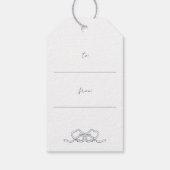 Navy Blue Bow Whimsical Uniek Kerstcadeau Cadeaulabel (Achterkant)