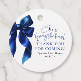 Navy Blue Bow Ze bindt het knoop Vrijgezellenfeest Bedankjes Labels