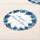 Navy Blue Boy Baby Paper Onderzetter (Gekanteld)