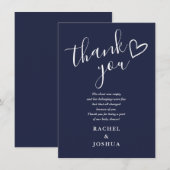 Navy Blue Boy Baby Shower Script Hart Gedicht Bedankkaart (Voorkant / Achterkant)