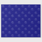 Navy Blue Boy Baptism Wrapping Paper Cadeaupapier (Vlak)