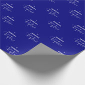 Navy Blue Boy Baptism Wrapping Paper Cadeaupapier (Hoek)