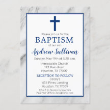 Navy Blue Boy Marble Baptism