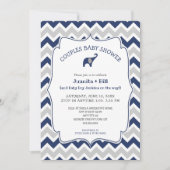 Navy blue boy olifant koppels baby shower kaart (Voorkant)