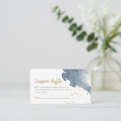 Navy Blue Boy Waterverf Boho Diaper Raffle   Informatiekaartje (Staand voorkant)