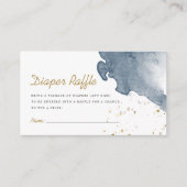 Navy Blue Boy Waterverf Boho Diaper Raffle   Informatiekaartje (Voorkant)